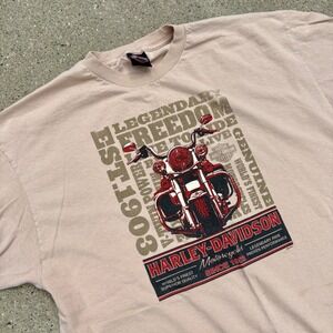 Harley Davidson T Shirt Motorcycle Graphic Tee Legendary Freedom Ride‎